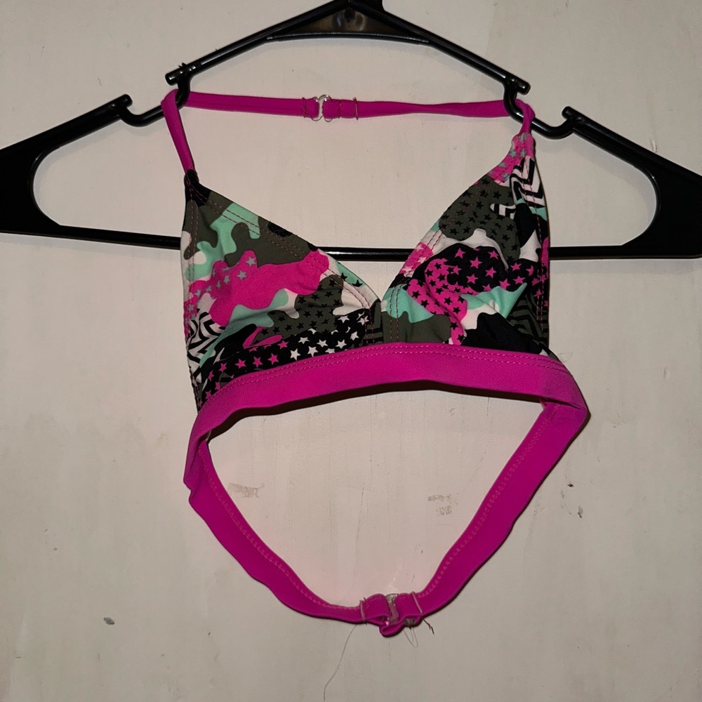 Kids Size M Pink Camo Op bikini